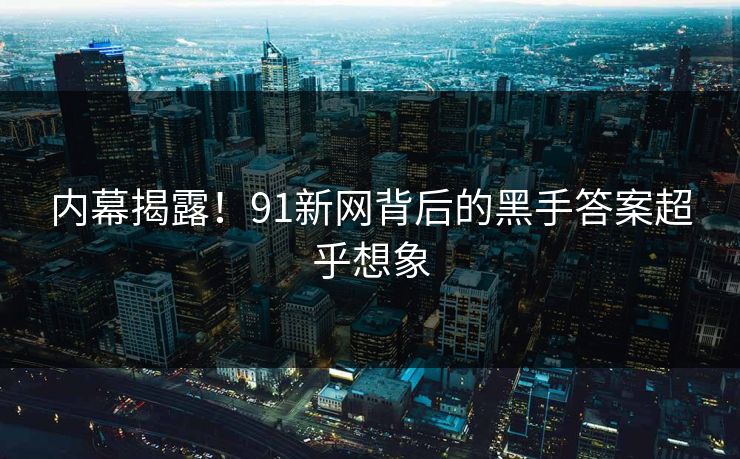 内幕揭露！91新网背后的黑手答案超乎想象