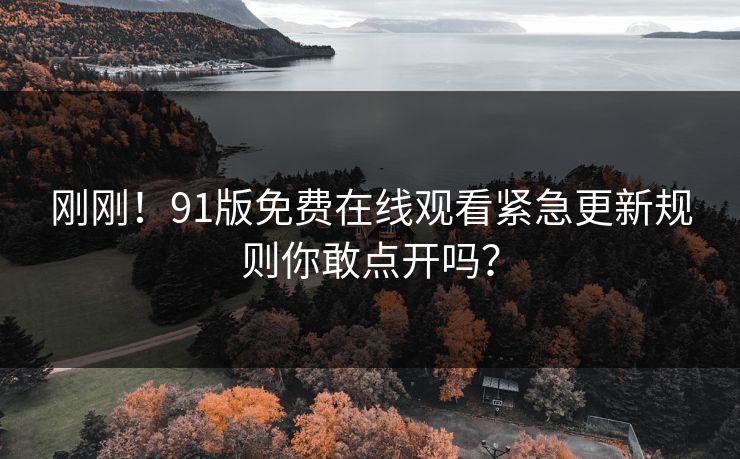 刚刚！91版免费在线观看紧急更新规则你敢点开吗？