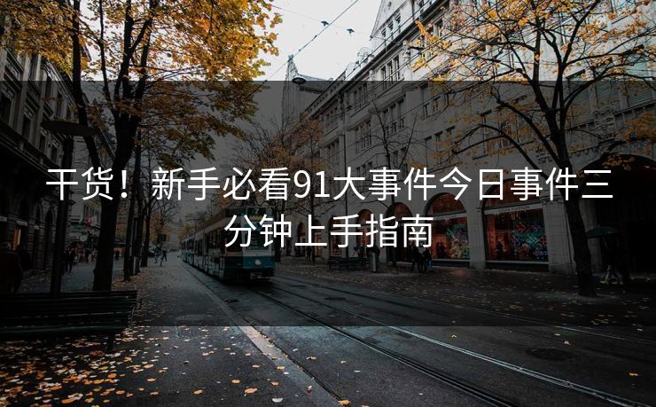 干货！新手必看91大事件今日事件三分钟上手指南